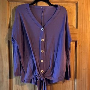 Purple Button-Down Women's Top